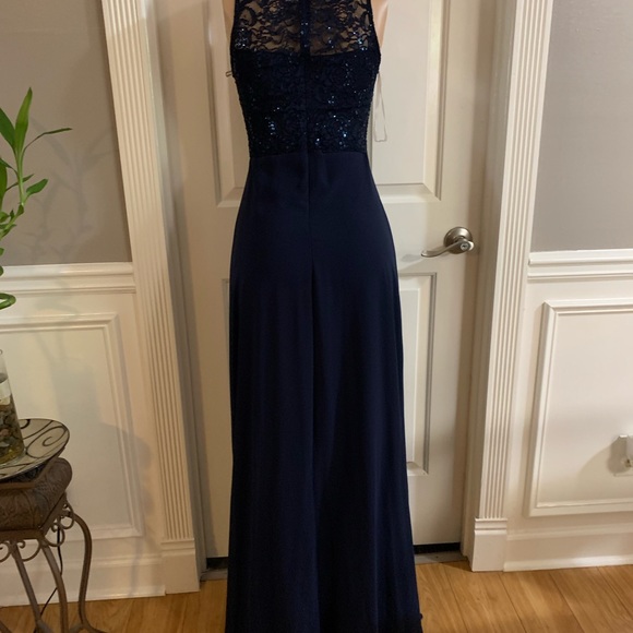 Women’s junior blue navy halter lace top dress - Picture 8 of 10